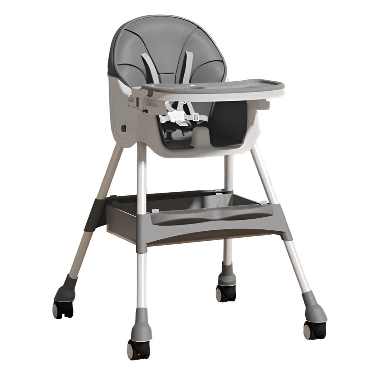 Scaun de Masa pentru Bebelusi si Copii, Flippy, cu Roti, Telescopic, Pliabil, Masuta Reglabila, Suport Picioare, Scaun cu