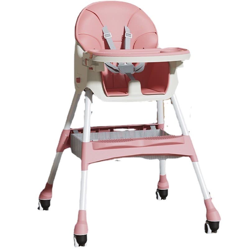 Scaun de Masa pentru Bebelusi si Copii, Flippy, cu Roti, Telescopic, Pliabil, Masuta Reglabila, Suport Picioare, Scaun cu