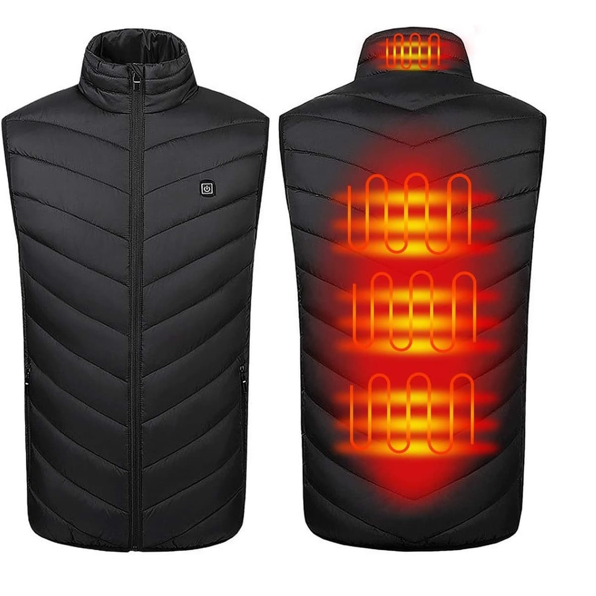 Vesta Inteligenta Incalzita, Flippy, Unisex, 2 Zone de Incalzire, Umplutura Bumbac, 3 Trepte de Temperatura, Incarcare USB