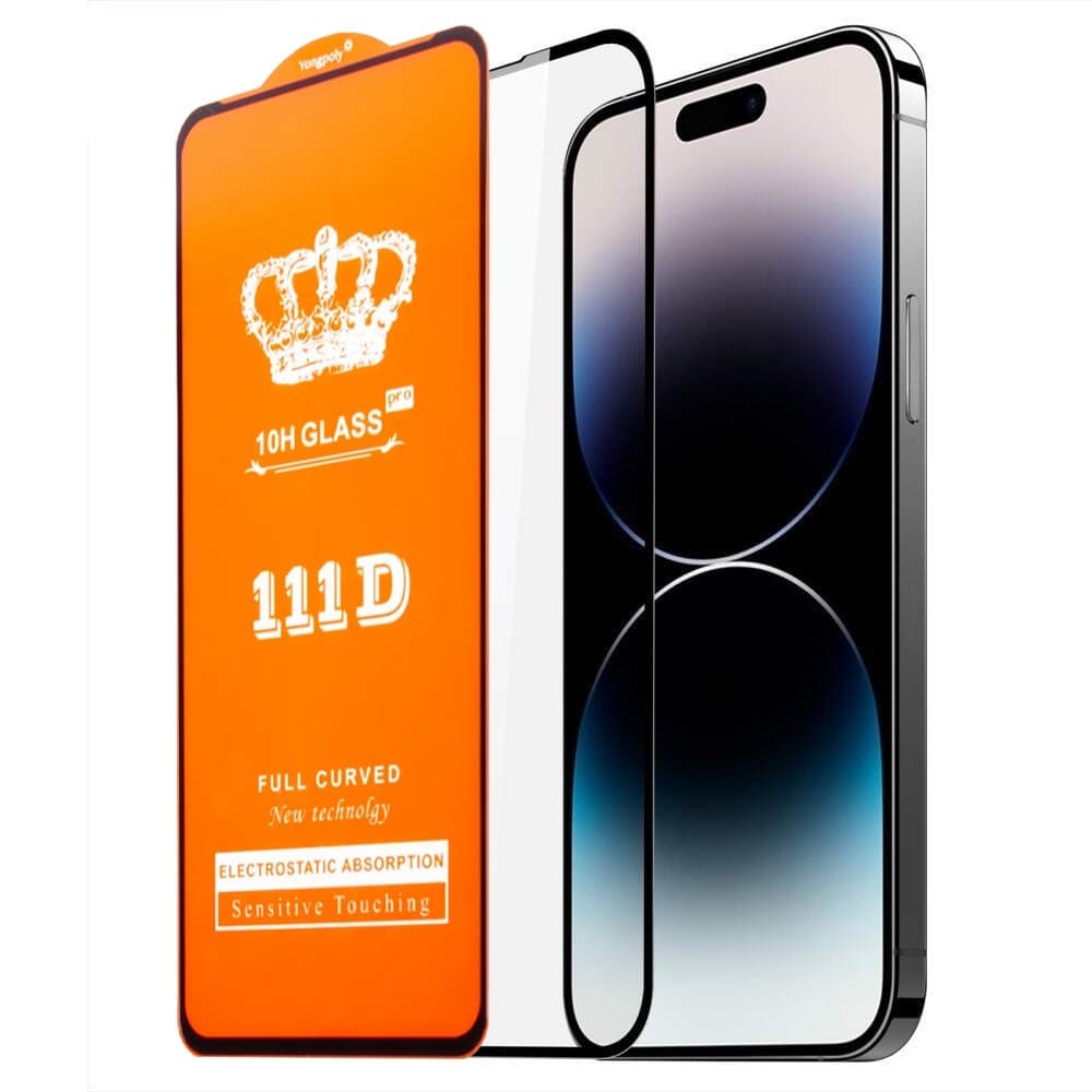 Folie Sticla Securizata pentru iPhone 16 Pro, Flippy, Sticla de Protectie Compatibila cu Apple iPhone 16 Pro, Full Cover 111D, HD, Margini Negre, Transparenta