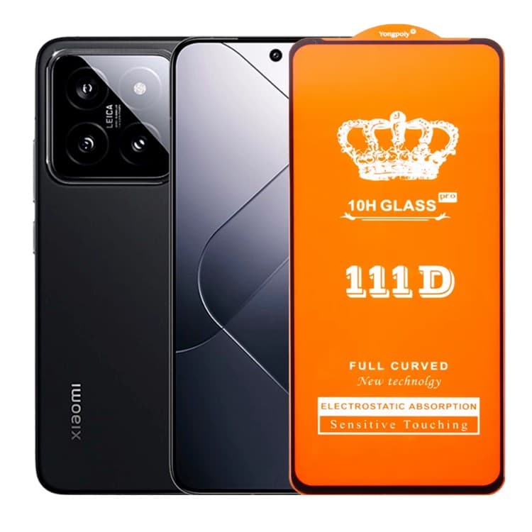 Folie Sticla Securizata pentru Xiaomi 14, Flippy, Sticla de Protectie Compatibila cu Xiaomi 14, Full Cover 111D, HD, Margini