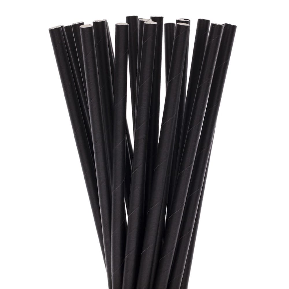 Set 100 Paie, Flippy, din Hartie, 20 cm, Model Uni, Negru