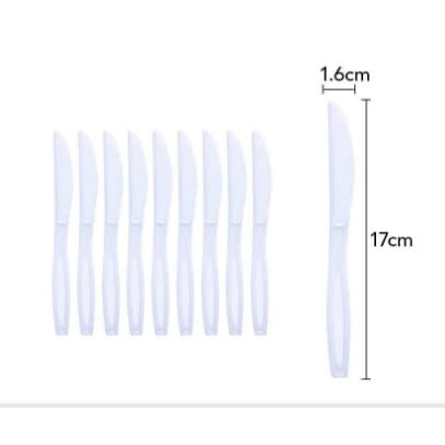 Set 10 Cutite De Unica Folosinta, Flippy, Plastic, 17x1.6 cm, alb