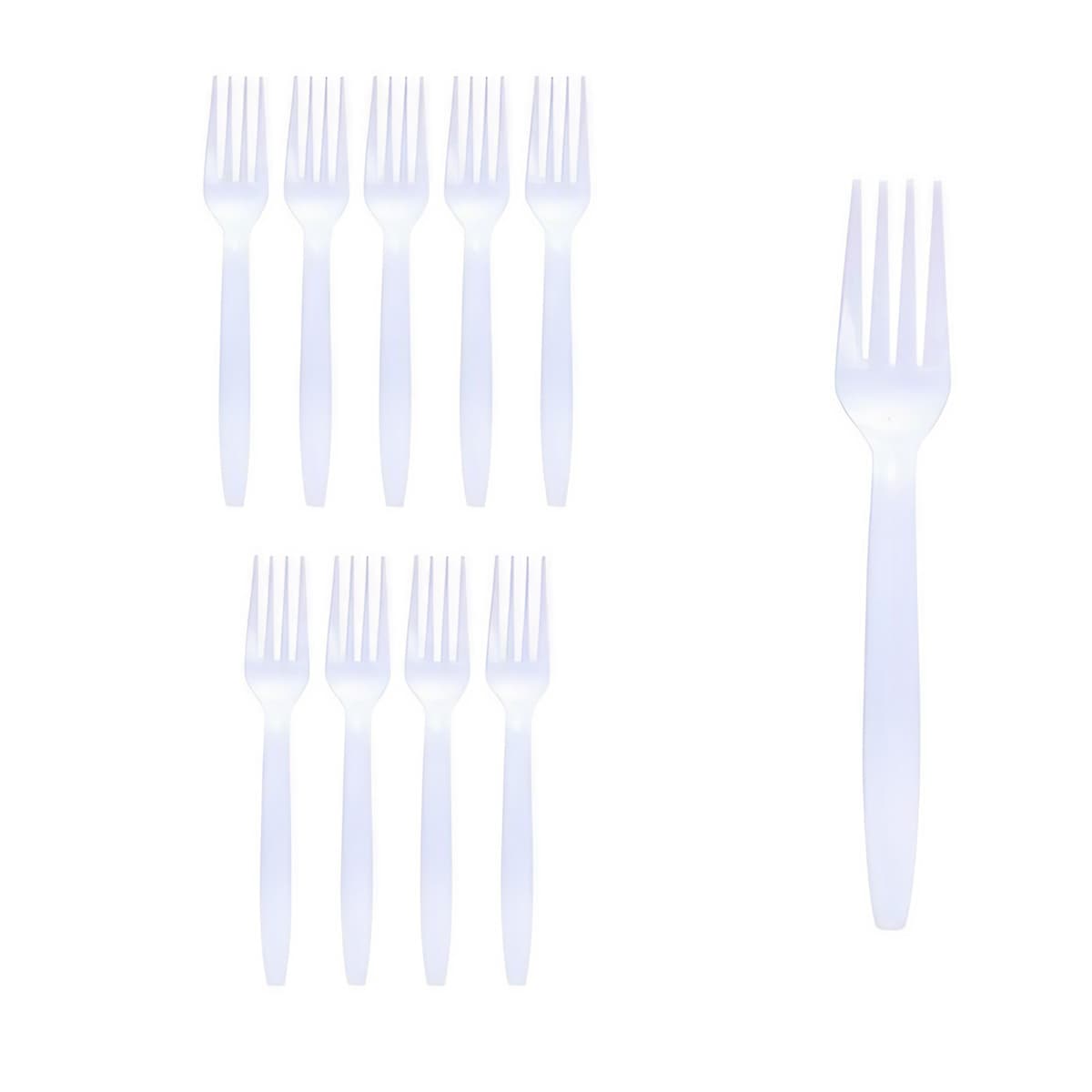 Set 10 Furculite de Unica Folosinta, Flippy, Plastic, 15.5x2.5 cm, Alb