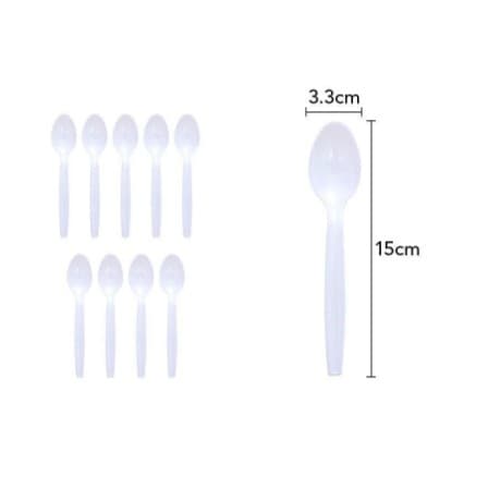 Set 10 Linguri de unica folosinta 15 x 3.3 cm, alb