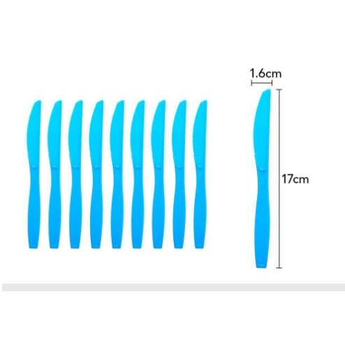 Set 10 Cutite de Unica folosinta, Flippy, Plastic 17x1.6 cm, albastru