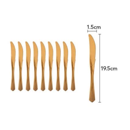 Set 10 Cutite de unica Folosinta, Floppy, Plastic 17x1.6 cm, bronz