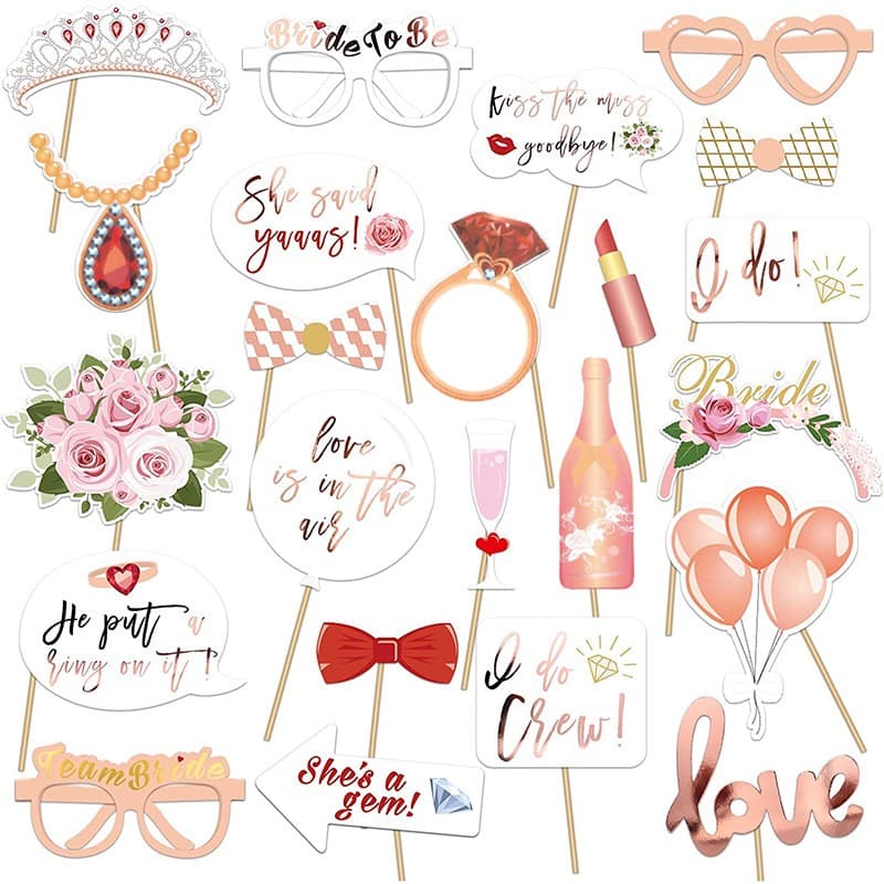 Set 23 de Accesorii pentru Petrecere, Flippy, Props pentru Coltul de Poze, Tematica Petrecerea Burlacitelor, Roz