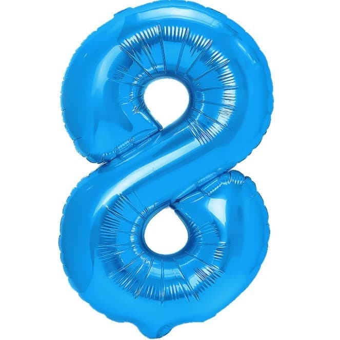 Balon din Folie Metalizata, Flippy, Figurina Cifra, Tema Aniversare 80 cm, Ambalaj Individual, Pai inclus, Umflare cu Aer