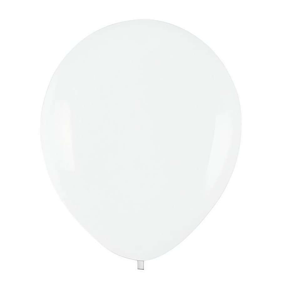 Set 10 Baloane din Latex, Flippy, Model Party, 13 cm, Albe, 2.2 g