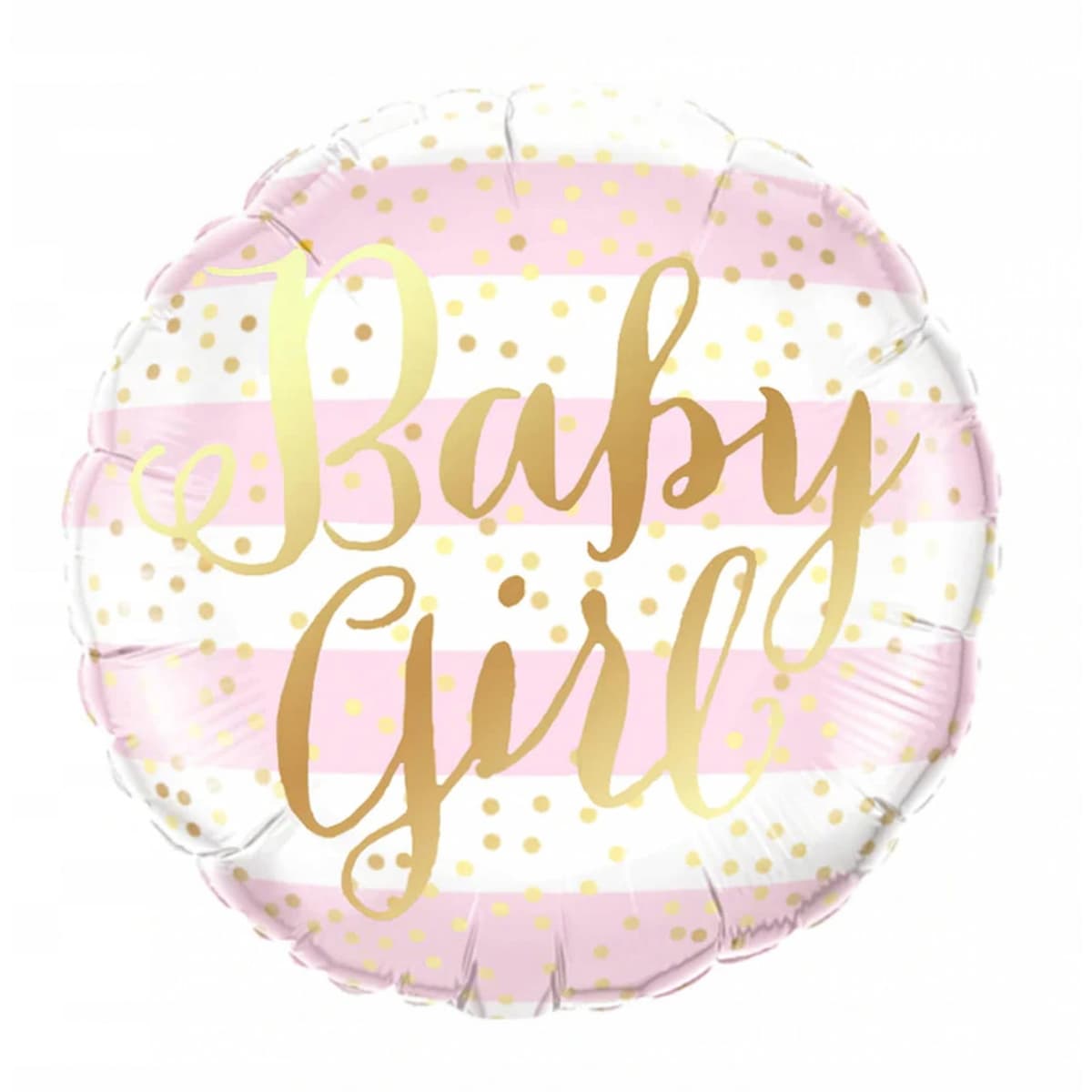Balon din Folie Metalizata, Flippy, Figurina Cerc, Model Baby Girl, Tematica Gender Reveal, 45 cm, Ambalaj Individual, Pai