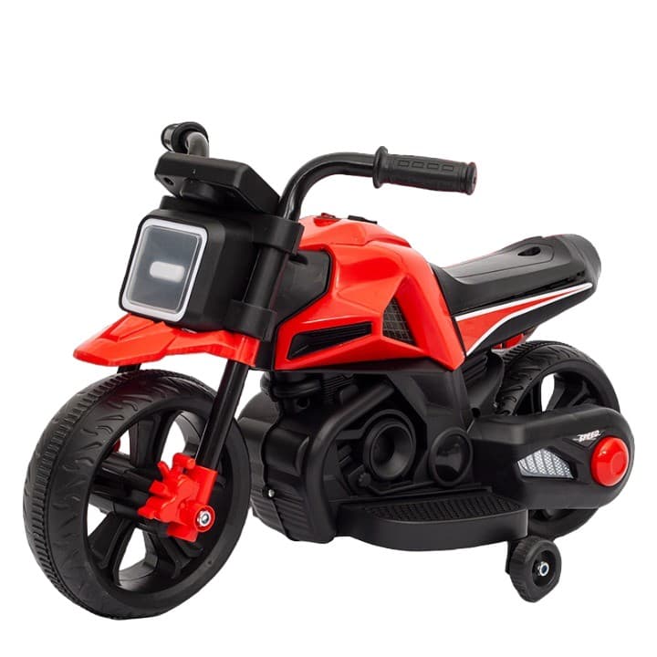 Motocicleta Electrica cu 2 Roti Mari si 2 Roti Ajutatoare, Flippy, Acumulator Incarcare, Anti-Rasturnare, Lumini, Muzica