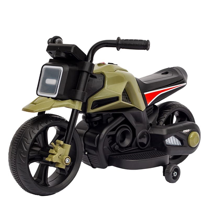 Motocicleta Electrica cu 2 Roti Mari si 2 Roti Ajutatoare, Flippy, Acumulator Incarcare, Anti-Rasturnare, Lumini, Muzica