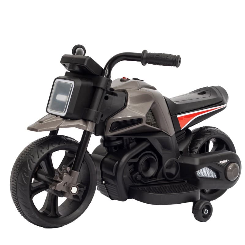 Motocicleta Electrica cu 2 Roti Mari si 2 Roti Ajutatoare, Flippy, Acumulator Incarcare, Anti-Rasturnare, Lumini, Muzica