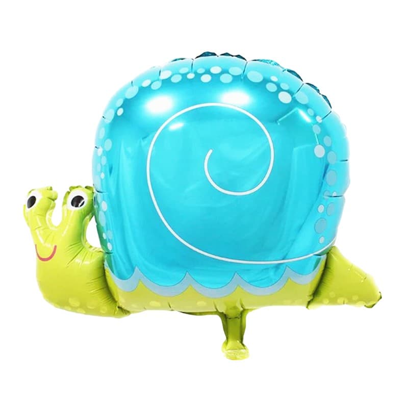 Balon din Folie Metalizata, Flippy, Figurina Melc, Tema Animalute, 30 cm, Ambalaj Individual, Pai Inclus, Umflare cu Aer sau