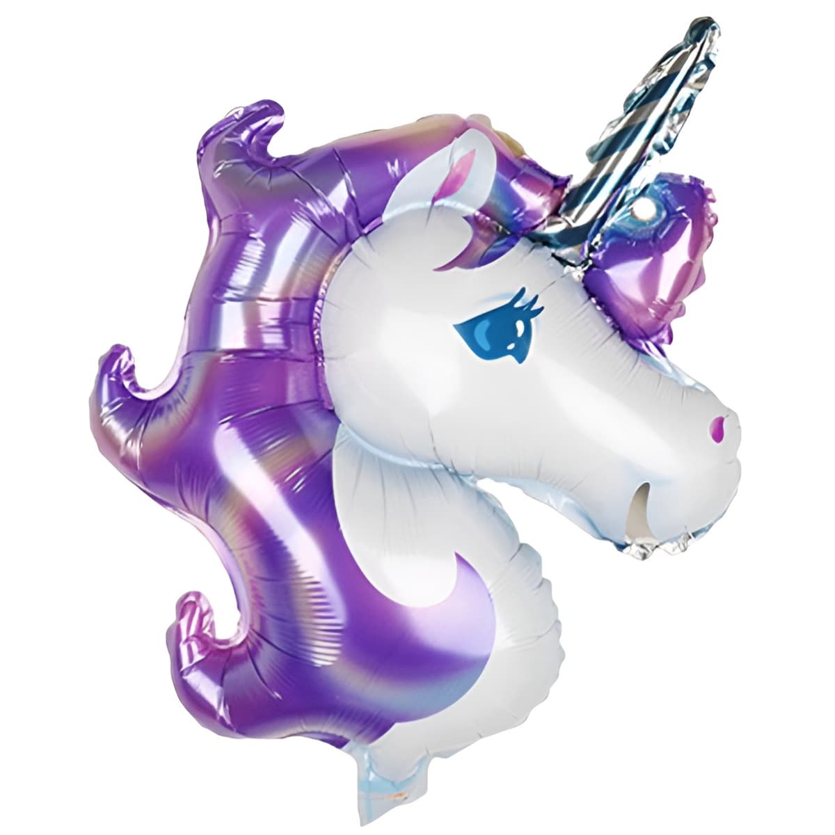 Balon din Folie Metalizata, Flippy, Figurina Unicorn, Tema Animalute, 115 cm, Ambalaj Individual, Pai Inclus, Umflare cu Aer