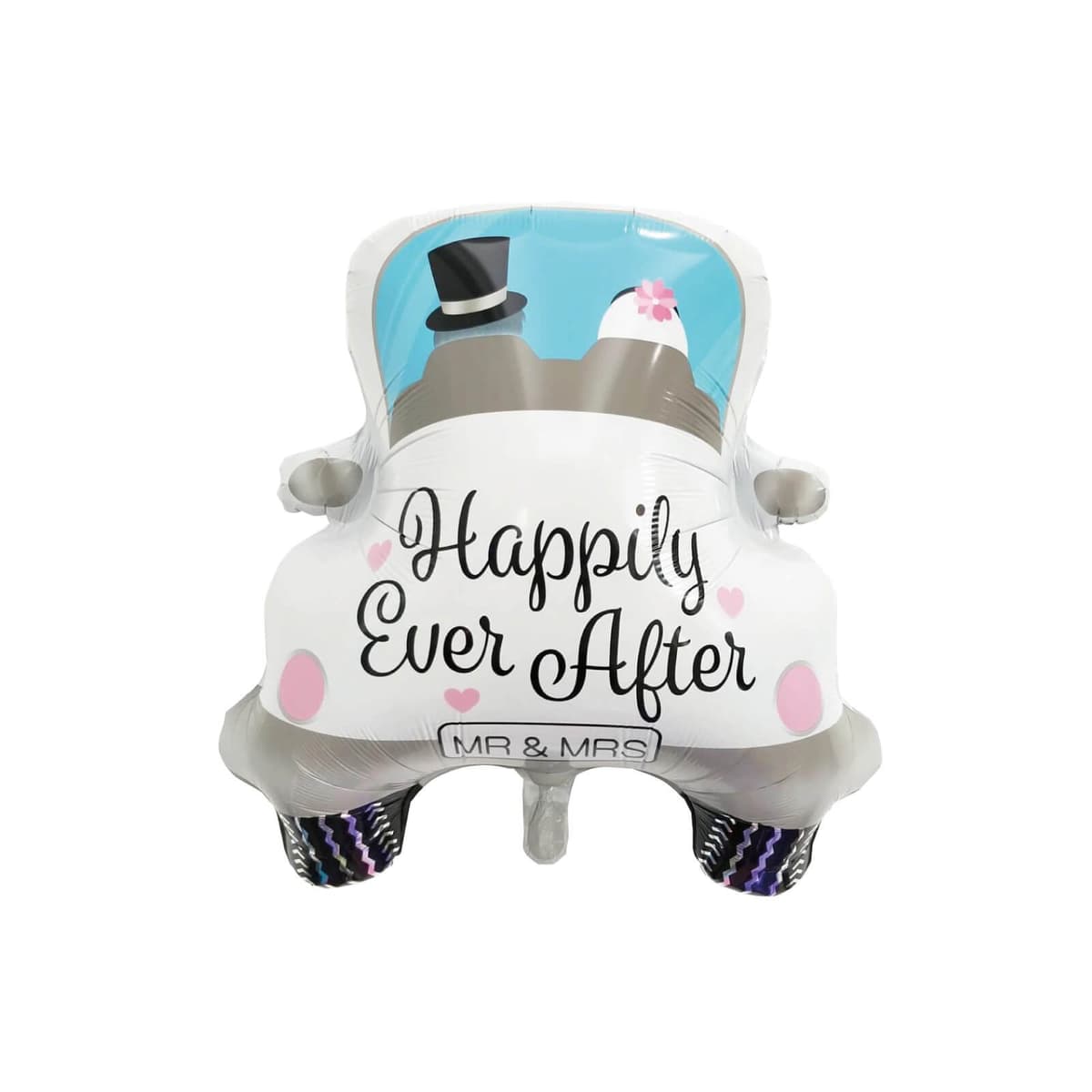 Balon din Folie Metalizata, Flippy, Figurina Masina, Model Nunta Happily Ever After, Tema Nunta, 60 x 63 cm, Ambalaj