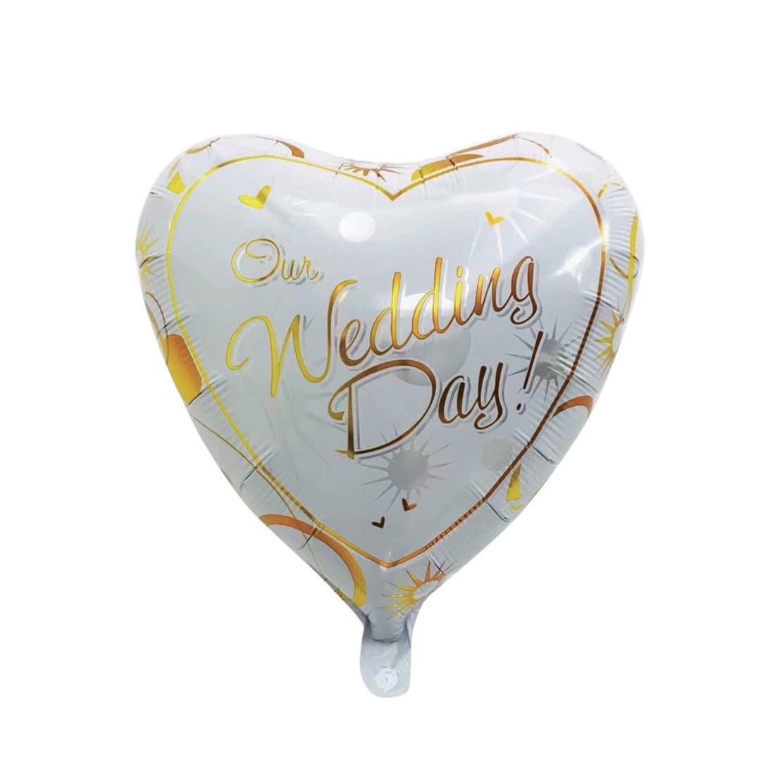Balon din Folie Metalizata, Flippy, Figurina Inima, Model Our Wedding Day, Tema Nunta, 45 cm, Ambalaj Individual, Pai