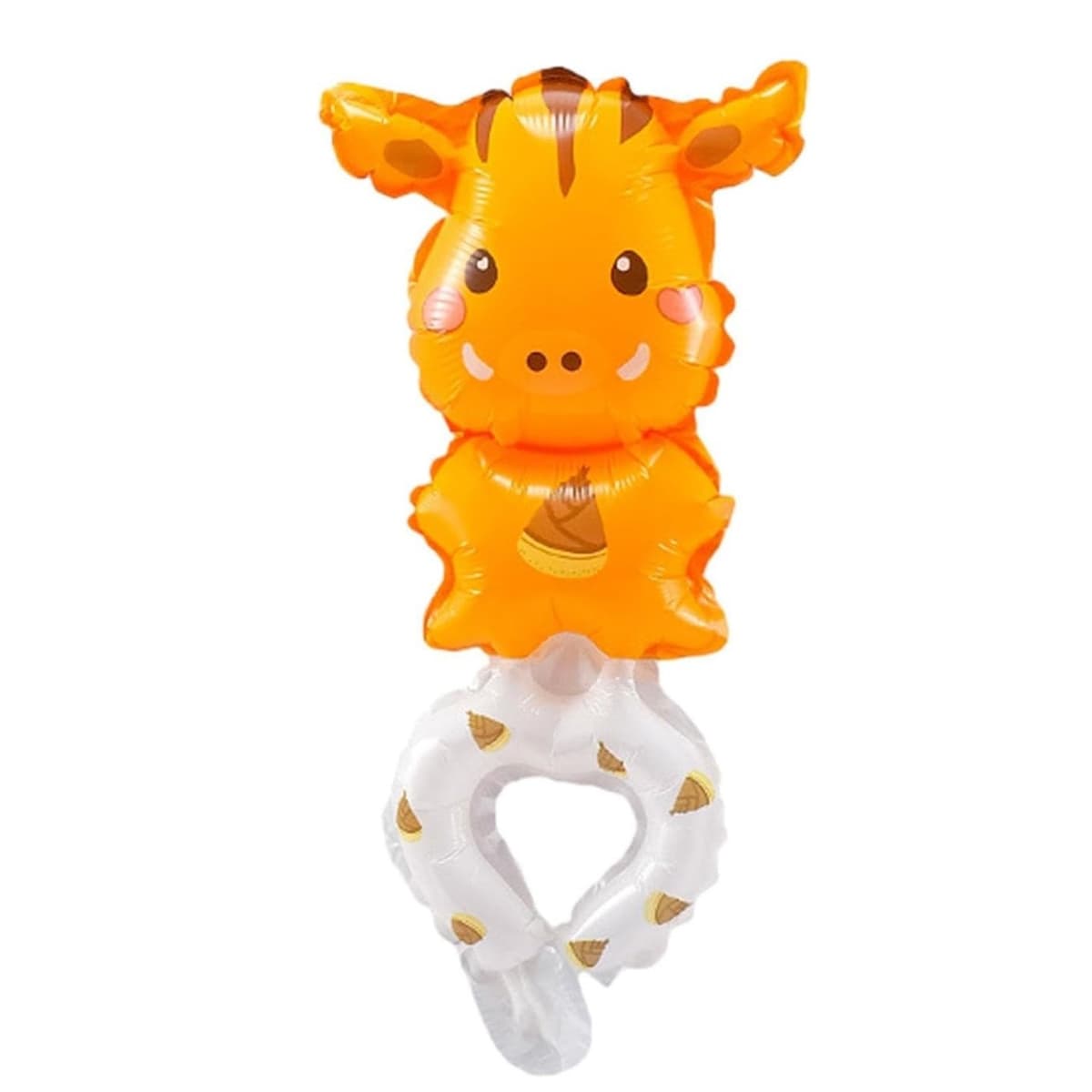Balon din Folie Metalizata, Flippy, Figurine Animalute, Tip Bratara, Model Girafa, 13 x 35 cm, Ambalaj Individual, Pai