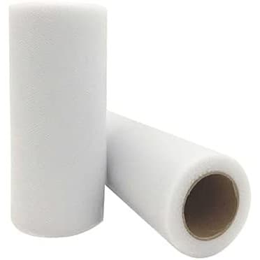 Tul Decorativ, Flippy, 15 cm Latime, 22 cm Lungime, din Poliester, Alb