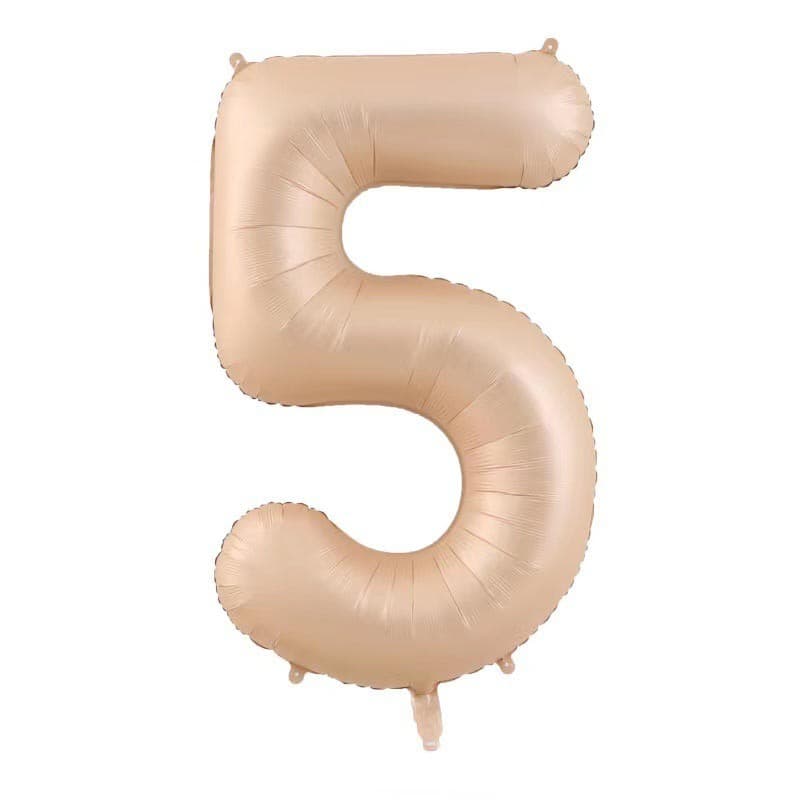 Balon din Folie Metalizata, Flippy, Figurina Cifra, Model 5, Tema Aniversare 100 cm, Ambalaj Individual, Pai Inclus, Umflare