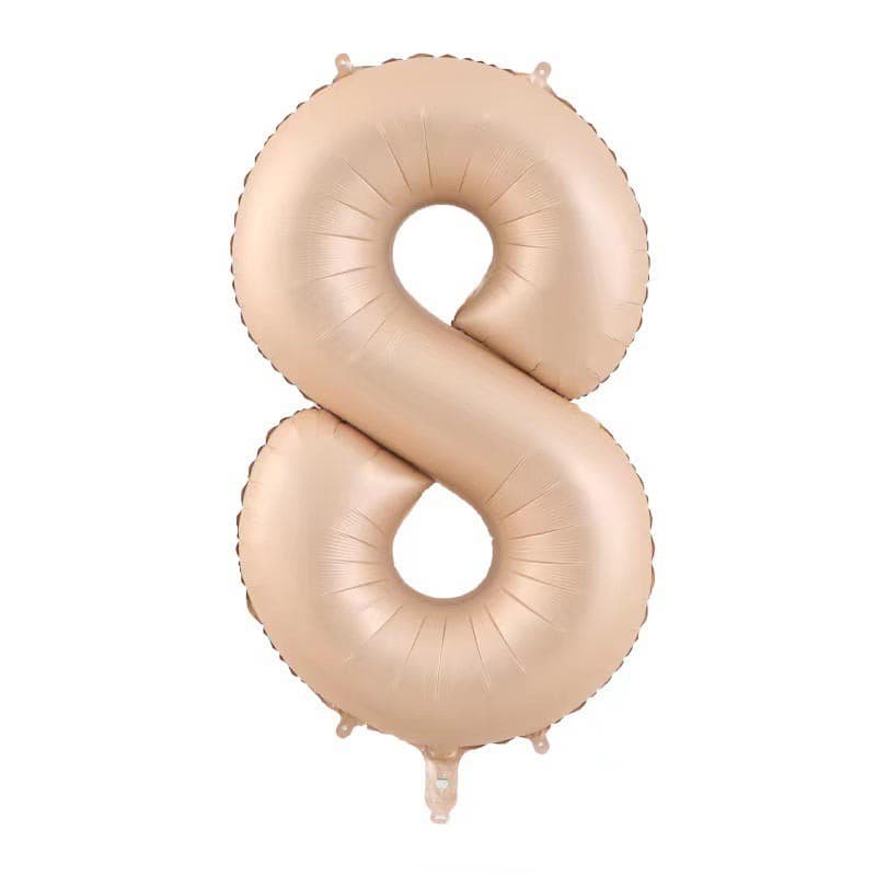 Balon din Folie Metalizata, Flippy, Figurina Cifra, Model 8, Tema Aniversare 100 cm, Ambalaj Individual, Pai Inclus, Umflare