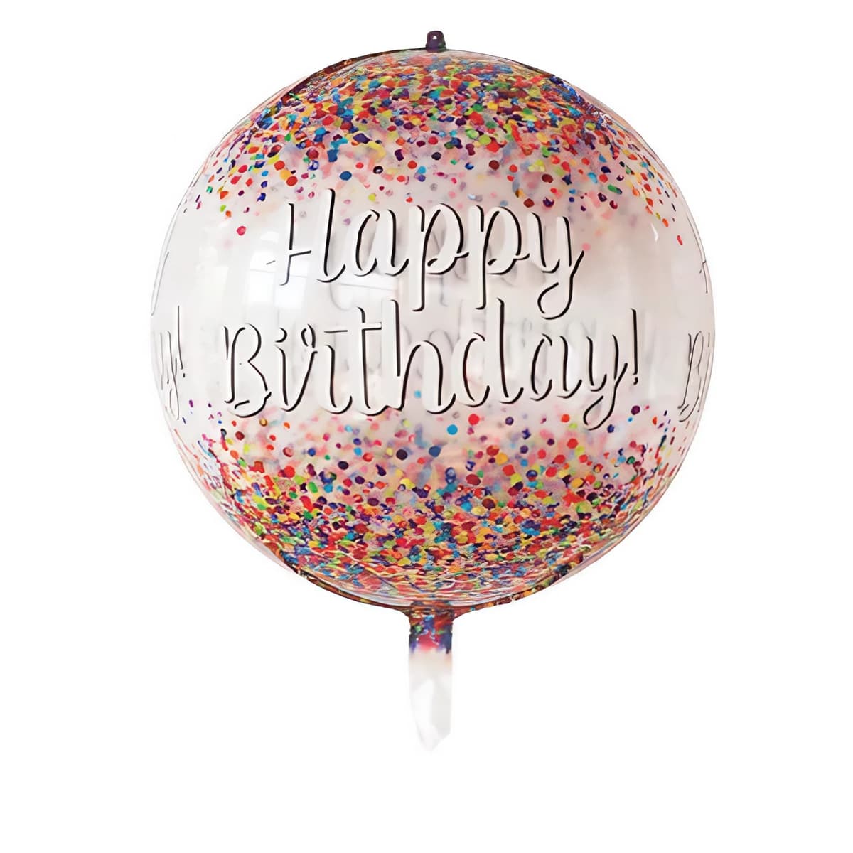 Balon din Folie Metalizata, Flippy, Figurina Rotunda 4D, Model Happy Birthday, Tema Aniversare, 24 x 63 cm, Ambalaj