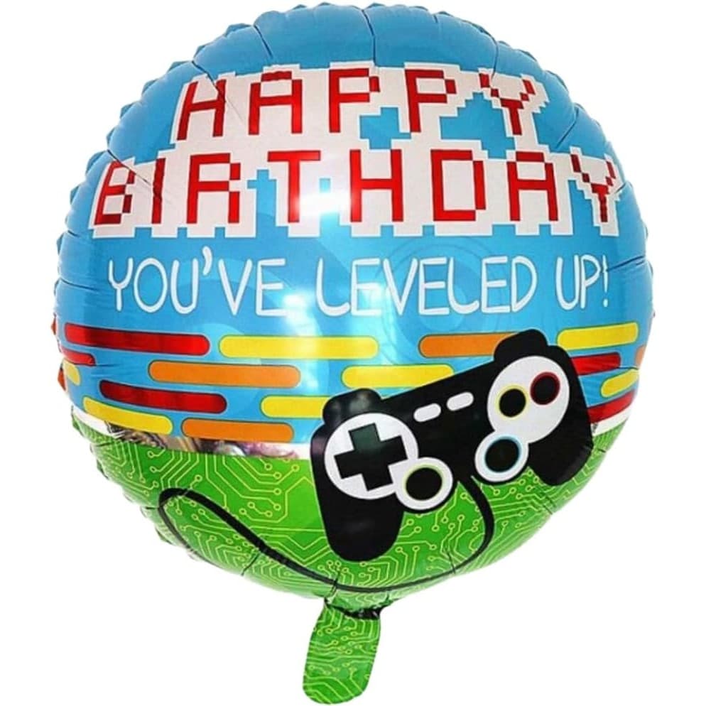 Balon din Folie Metalizata, Flippy, Mini Figurina Rotunda, Model Happy Birthday Gamer, Tema Aniversare, 45 cm, Ambalaj