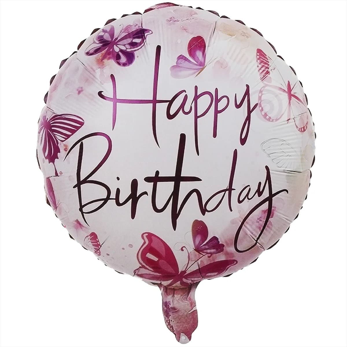 Balon din Folie Metalizata, Flippy, Mini Figurina Rotunda, Model Happy Birthday Fluturasi, Tema Aniversare, 45 cm, Ambalaj