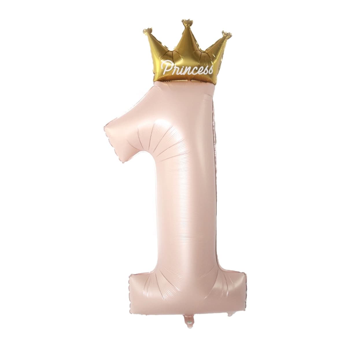 Balon din Folie Metalizata, Flippy, Figurina Cifra 1, Model Coroana Printesa, 91 cm, Ambalaj Individual, Pai inclus, Umflare