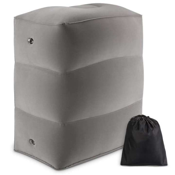Perna Gonflabila Multifunctionala, Flippy, pentru Picioare, Cap, 3 Straturi, Inaltime Reglabila, 17.8 x 25.4 x 42.9 cm, Gri