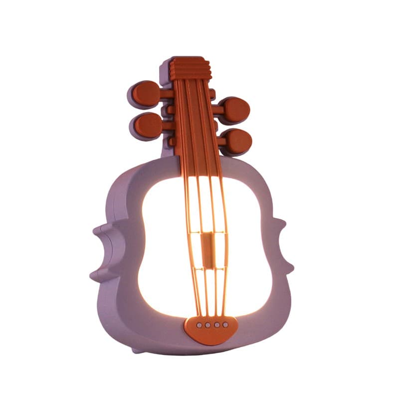 Lampa de Veghe, Flippy, cu Protectie pentru Ochi, Model Violina, Lumina Calda, Incarcare USB, ABS, 14.3x5x9.9 cm, Mov/
