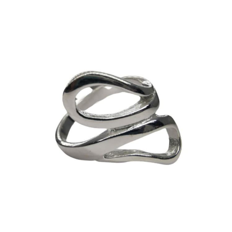 Inel pentru Dama Argint 925, Jolie, Model Sarpe Dublu 5.2 gr, Marimea 60, 2.5 x 2 cm, Argintiu