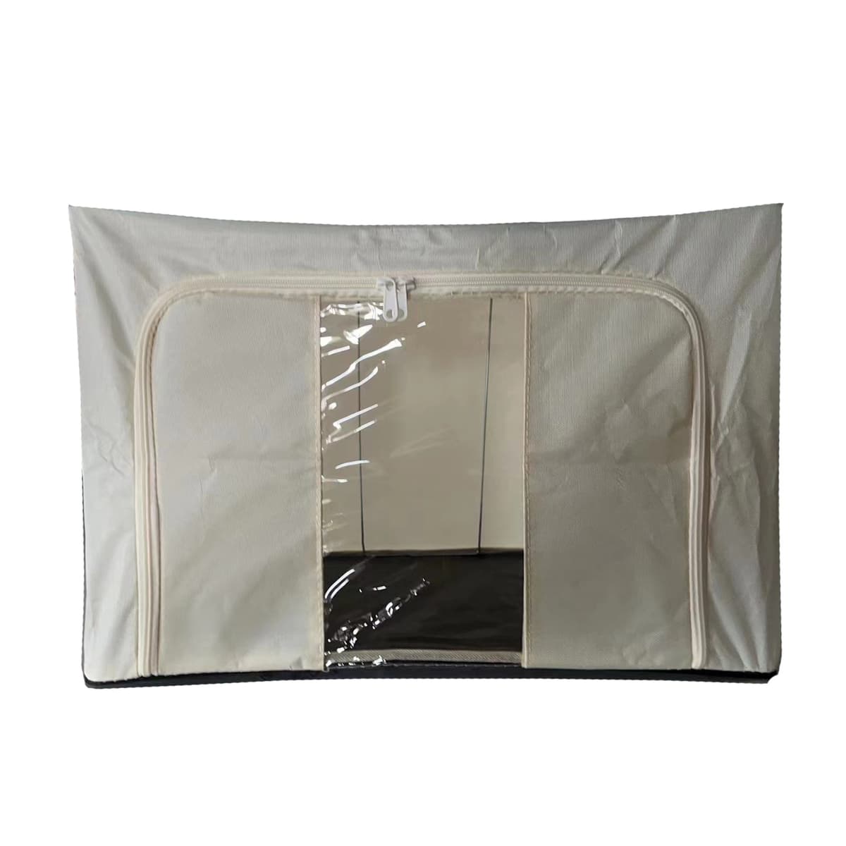 Cutie de depozitare Pliabila, Flippy, Cadru Metalic, cu fermoar, 100 L, material Textil, 60 x 42 x 40 cm, suport de baza din