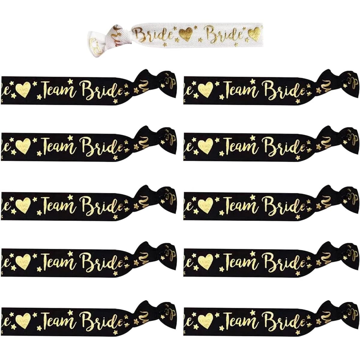 Set 11 Bratari, Flippy, pentru Petrecerea Burlacitelor, din Panza, Marime Universala, Alb/Negru