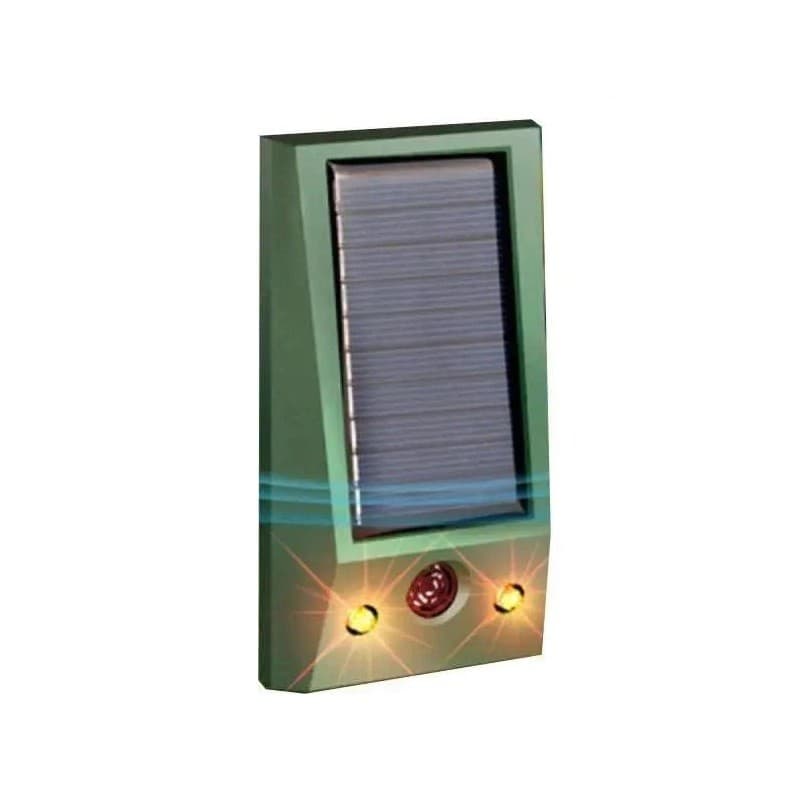 Aparat Solar LED cu Ultrasunete, Flippy, Repelent pentru Animale Mari si Mici, Lumina Rosie si Alba, Anti Rozatoare, Anti