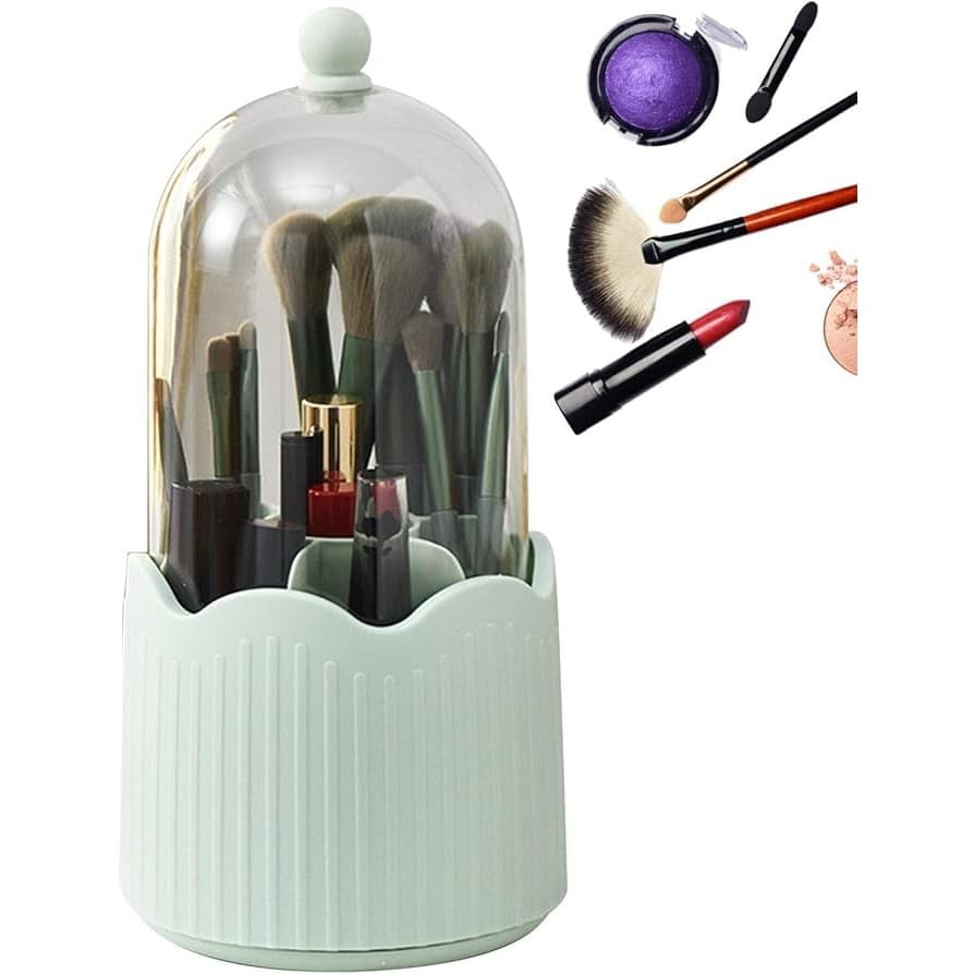 Cutie pentru Depozitarea Pensulelor de Machiaj, Flippy, Rotativa, Plastic, 36 cm x 13 cm, Verde