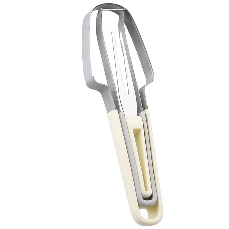 Taietor Decojitor pentru Pepene, Flippy, pentru Legume si Fructe, Multifunctional, Set din 3 Parti, Otel Inoxidabil si