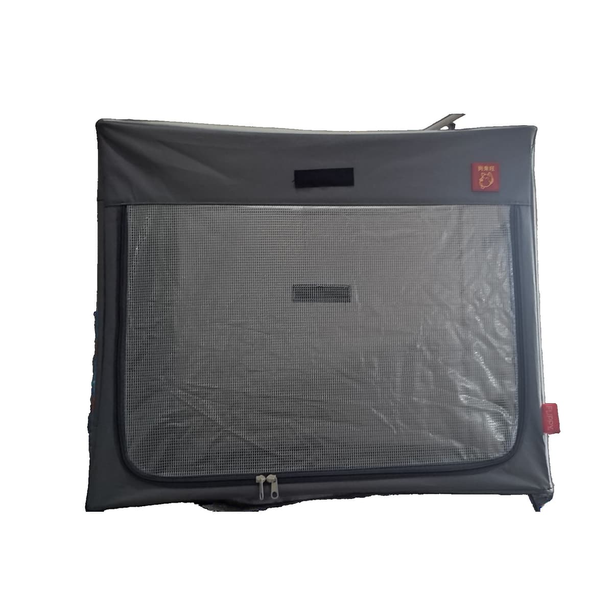Cusca Animale pentru Uscare Blana, Flippy, din Textil, Fereastra Transparenta, 53 x 36 x 42 cm, Gri