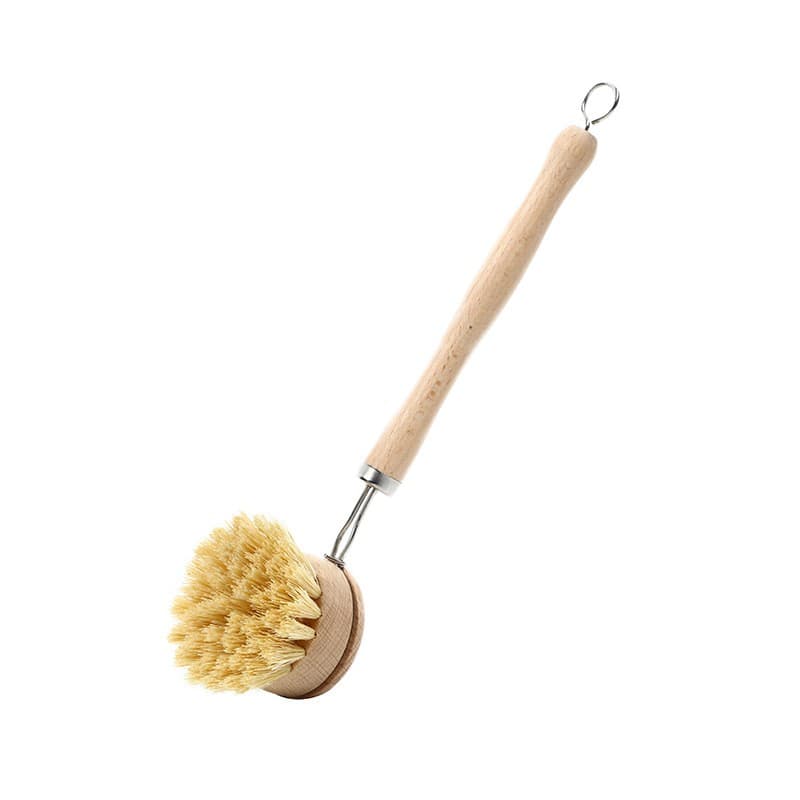 Perie de Curatat Vase si Alimente, Flippy, din Lemn de Fag cu Coada, 24 x 5.8 cm, Perie din Sisal, Crem