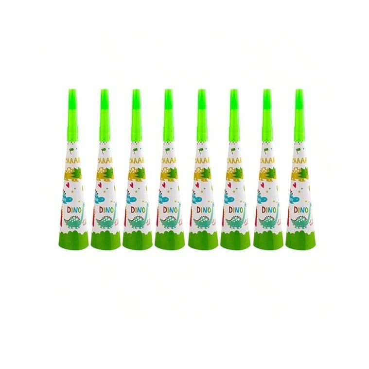 Set 6 Suflatori, Flippy, Colectia Dino Park, 20 x 5 cm, din Carton, Multicolor