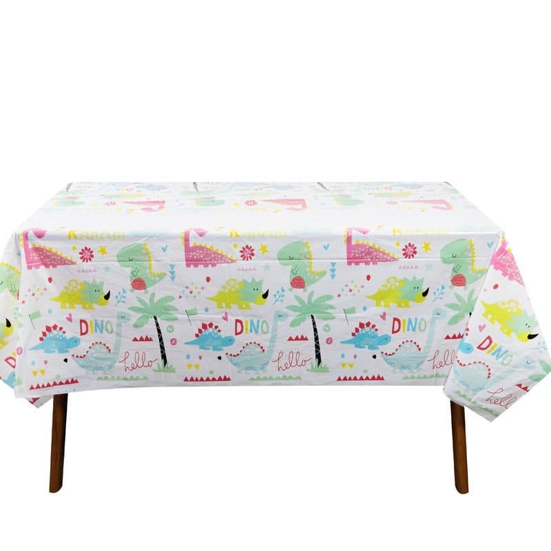 Fata de Masa Dreptunghiulara, Flippy, Colectia Dino Park, 180 x 108 cm, din PE, Anti-pete, Impermeabila, Multicolor