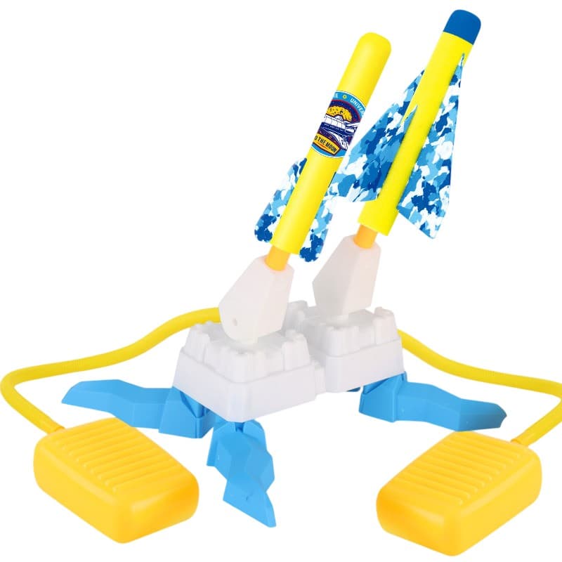 Jucarie pentru Copii, Flippy, Lansator de Rachete cu Piciorul, Doua Lansatoare, 4 Rachete Fara Lumini, 2 Aircrafts, 33x25x27
