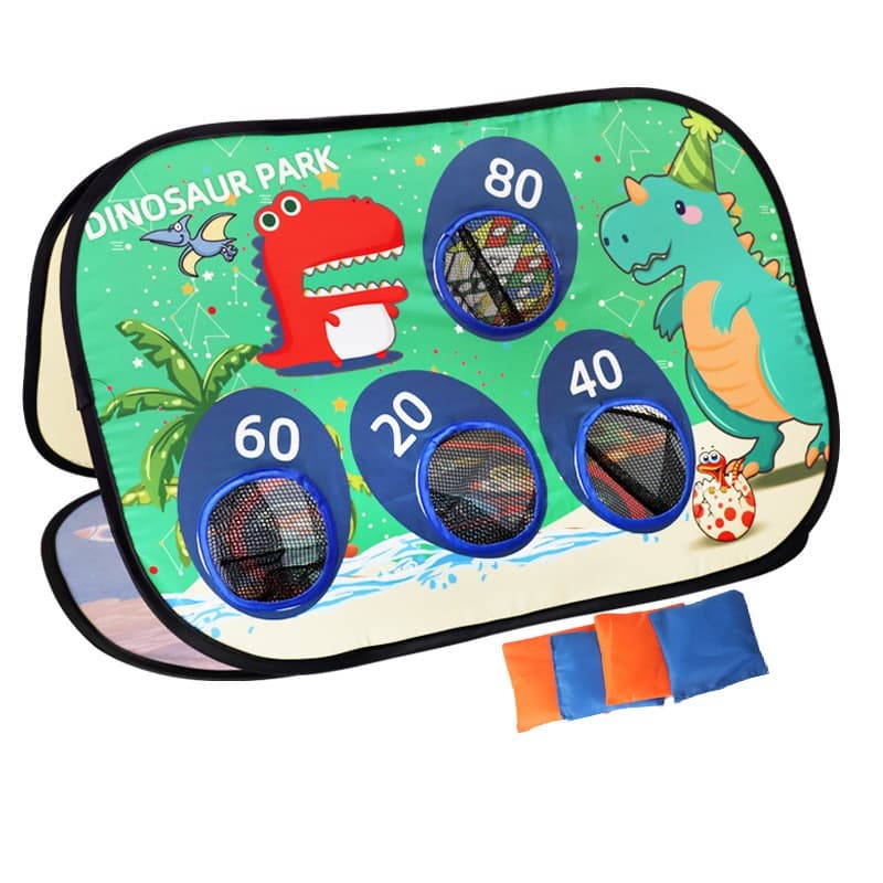 Joc pentru Copii, Flippy, Aruncarea Sacilor cu Nisip, Sageti, 8 Mingi, 4 Saci, Geanta Portabila, Interactiv, Model
