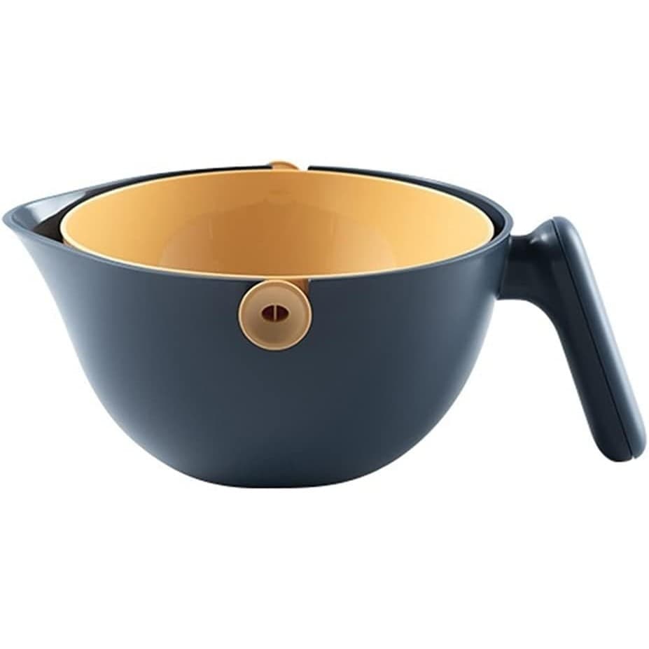 Bol cu Doua Straturi, Flippy, pentru Fructe, Legume, cu Cos de Scurgere a Apei, 2L, din ABS+PP, 29.9 x 22.5 x 11.8 cm