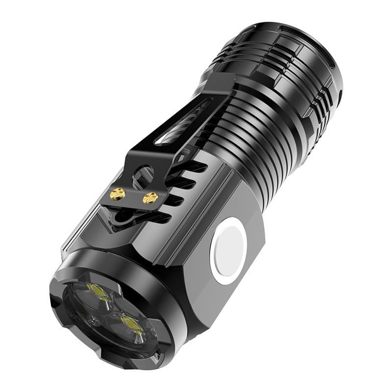 Lanterna cu 3 Nuclee Led, Flippy, Incarcare USB, Autonomie 4-20h, Raza Maxima 100-200 m, 5W, 4 x 4 x 9 cm, Suport de Agatat
