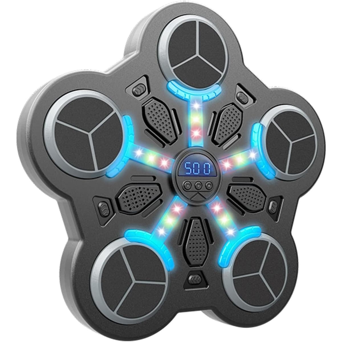 Jucarie de Boxat cu Muzica si Lumini, Flippy, Manusi Incluse, Bluetooth, Incarcare USB, Aplicare cu Ventuze, 5 Tinte