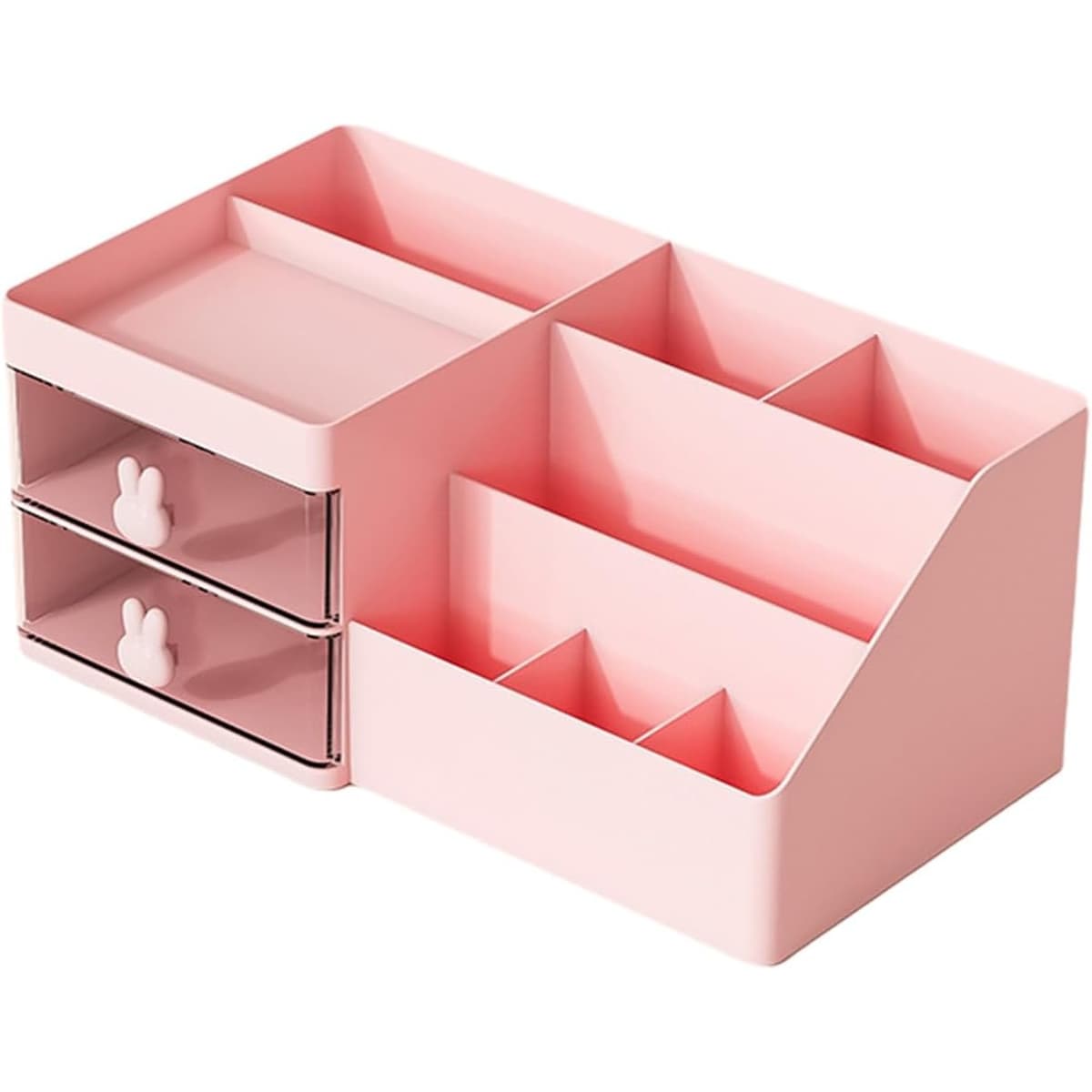 Cutie de Depozitare pentru Birou, Flippy, Pentru Makeup, Papetarie, Organizator Cosmetice, 2 Sertare si Compartimente