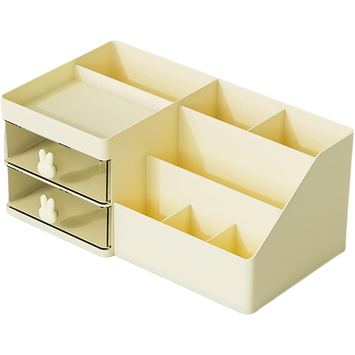 Cutie de Depozitare pentru Birou, Flippy, Pentru Makeup, Papetarie, Organizator Cosmetice, 2 Sertare si Compartimente