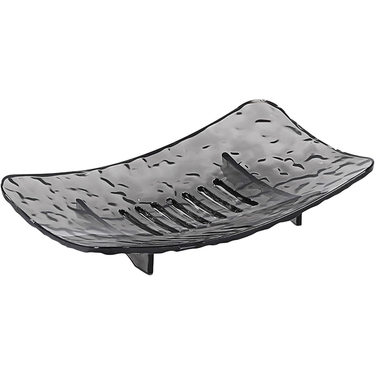 Savoniera din Plastic Flippy, 11 x 8 cm, cu Scurgere Apa, Design Modern, Gri